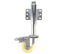 Rueda de puerta de nailon de 3 pulgadas, rueda giratoria con resorte y freno, rueda para puertas de uso intensivo en terrenos irregulares, capacidad de carga de 110 libras, placa