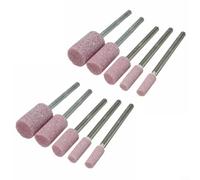 Rueda de pulido, 10 piezas de vástago de 1/8 pulgadas con mango abrasivo montado en piedra giratoria de molienda, cabeza rosa de 4 mm/5 mm/6 mm/8 mm/10 mm forma plana