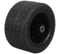 Rueda de Repuesto 6.6 Pulgadas con Rodamiento Negro | Diseño Adaptable con Agujero de 8mm, Material Plástico y Goma, Adecuado para Mantenimiento de Jardín y Carritos