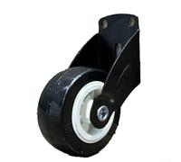 Rueda de soporte inferior de puerta ajustable, polea antihundimiento resistente con rodillos de acero y goma, hardware de rodamiento de carga silencioso para armarios, mesas, negro o gris (negro)