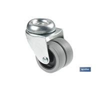 Rueda doble polipropileno pasante ø50mm