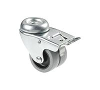 Rueda doble polipropileno pasante/freno ø50mm