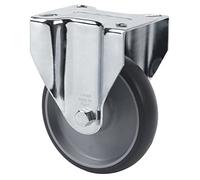 Rueda Fija Alta Carga, RUEDAS ALEX - ZV PGZ, Fijación de Placa, Aro de Goma inyectada, Ø 100 mm