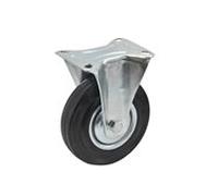 Rueda fija awtools, modelo 125mm con goma negra, ideal para reemplazo