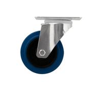 Rueda giratoria ø 10 cm con pletina azul