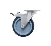 Rueda giratoria ø 10 cm con pletina y freno
