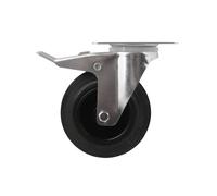 Rueda giratoria ø 12,5 cm con pletina y freno