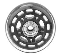 Rueda Giratoria 3 Pulgadas con Rodamiento 608ZZ 76x24x8mm Silenciosa Negro Transparente Reemplazo PU para Carrito Equipaje Patines Muebles Banco Trabajo Trolley Ruedas para Maleta