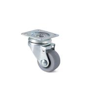 Rueda giratoria antro aro de goma ø30 plástico zn- sin antihilo. 15kgs/rueda.