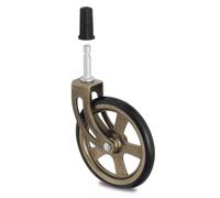 Rueda giratoria camarena aro de goma d105 ec bronce max.30kg. con fijacion espiga. h123.