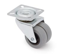RUEDA GIRATORIA CELIA ARO DOBLE GOMA Ø50 PLÁSTICO CAPACIDAD CARGA 60Kgs.