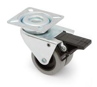 RUEDA GIRATORIA CELIA ARO DOBLE GOMA Ø50 PLÁSTICO CON FRENO CAPACIDAD CARGA 60Kgs.