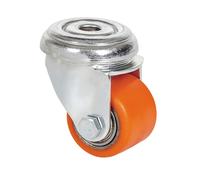 Rueda giratoria con orificio, rodamiento de bolas, naranja, máx. carg