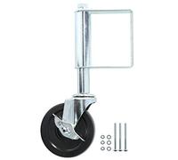 Rueda giratoria con resorte para portones, rueda de aluminio y caucho de 4 pulgadas de alta resistencia con amortiguación para terrenos irregulares, capacidad de carga de 75 kg, (Blanca)