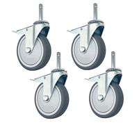 Rueda giratoria de 4 Pulgadas, 3.937 in, Rueda giratoria Resistente, Ruedas for Muebles, Rueda de Transporte Industrial, Rueda Universal de Repuesto, Paquete de 4 (Freno de 50 mm/2 Pulgadas) (Color :