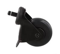 Rueda giratoria de alta resistencia para barbacoa con giro de 360° y bloqueo de freno, pieza de repuesto para parrillas de barbacoa al aire libre, color negro