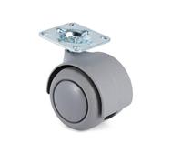 Rueda giratoria onixa aro de goma ø50 gris plástico