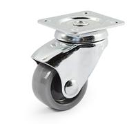 RUEDA GIRATORIA RODA ARO DE PLASTICO GRIS. DIAMETRO Ø40. PLÁSTICO ZINCADO