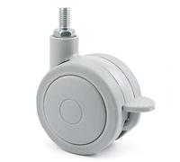 Rueda giratoria rolom aro doble ø60 erm8 con freno gris banda rodadura de goma.