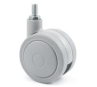 Rueda giratoria rolom aro doble ø75 erm8 gris- banda rodadura de goma.