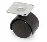 RUEDA GIRATORIA TELLY ARO DOBLE Ø40 PLÁSTICO NEGRO