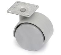 Rueda giratoria telly aro doble ø50 plástico gris