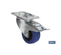 Rueda goma azul placa/freno ø80x35mm