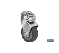 Rueda goma/gris pasante ø40x18mm caja 4 unid.