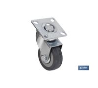 Rueda goma/gris placa ø30x18mm caja 4 unid.