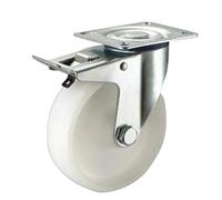 Rueda Industrial Nylon Placa con freno 100mm
