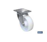RUEDA NYLON CON PLACA Ø125X40MM