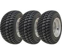 Rueda para cortacésped de césped, 16x7.50-8, con neumático de 4 capas, clasificación P332, aro de acero y rodamiento de 25 mm (juego de 3)