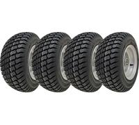 Rueda para cortacésped de césped, 16x7.50-8, con neumático de 4 capas, índice de carga P332, aro de acero y rodamiento de 25 mm (juego de 4 unidades)