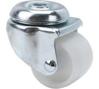 Rueda para Muebles Auxiliares Giratoria, RUEDAS ALEX - IB KP, Fijación de Agujero, Aro de Poliamix blanco, Ø 40 mm