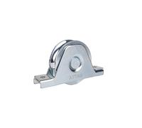 Rueda para puertas correderas de 90 mm de diámetro, ranura redonda, galvanizada, capacidad de carga de hasta 400 kg, con placa de apoyo interior