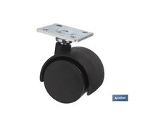 Rueda plastic ø40mm placa caja 4 unid.