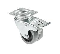 rueda - rueda doble de polipropileno, con diámetro de 50 mm, incluye placa y freno para mayor estabilidad y control en desplazamientos.