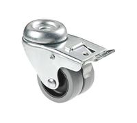 rueda - rueda doble de polipropileno, pasante con freno, diámetro de 50 mm, ideal para muebles y transporte fácil, resistente y duradera.