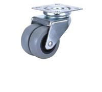 Rueda - rueda doméstica doble de poliamida gris, diámetro de 50 mm, ideal para muebles, fácil instalación y duradera.