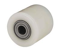 Rueda transpaleta rodillo nylon | Rueda de carga | Rodillo para transpaleta | Rodamientos de bolas | Diámetro 82 mm ancho 60 mm | Capacidad de carga: 650 Kg | Blanco (60 mm) White