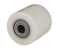 Rueda transpaleta rodillo nylon | Rueda de carga | Rodillo para transpaleta | Rodamientos de bolas | Diámetro 82 mm ancho 70 mm | Capacidad de carga: 700 Kg | Blanco