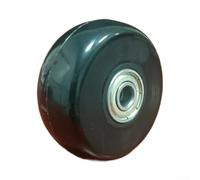 Ruedas de repuesto para equipaje, paquete de 4 ruedas de poliuretano resistentes al desgaste con agujero de 8 mm para carros de mano, maletas y cochecitos (negro)