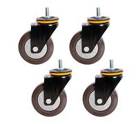 Ruedas giratorias de Goma Resistente Ruedas de reemplazo Ruedas, Ruedas de Muebles de Carrito, Transporte Industrial, Rueda de Desplazamiento, vástago roscado, Paquete 4, Negro