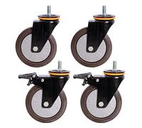 Ruedas giratorias de Goma Resistente Ruedas de reemplazo Ruedas, Ruedas de Muebles de Carrito, Transporte Industrial, Rueda de Desplazamiento, vástago roscado, Paquete 4, Negro