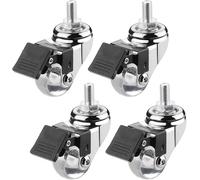 Ruedas giratorias roscadas de la Rueda giratoria, Ruedas durables de Goma Transparente, 4 Ruedas de Servicio Pesado, vástago para Muebles y Herramientas de Bricolaje,