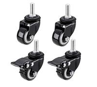 Ruedas para cargas pesadas , Ruedas de repuesto for carretilla industrial giratorias universales de alta resistencia con vástago de 2 pulgadas y freno de rosca M8/M10/M12 de 200 kg, paquete de 4(M10 t