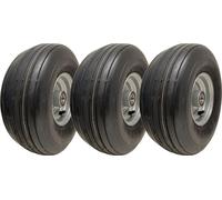 Ruedas para cortacéspedes con banda de rodadura de 15x6.00-6, 6 capas, neumático P508, aro de 20 mm y rodamientos (juego de 3)