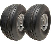 Ruedas para cortacéspedes con banda de rodadura de 15x6.00-6, 6 capas, neumático P508, aro de 25 mm y rodamientos (juego de 2)