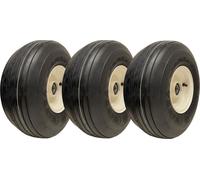 Ruedas para cortacéspedes con dibujo de múltiples estrías, 15x6.00-6, 6 capas, aro y tapón P508, cojinete de 25 mm (juego de 3)
