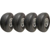 Ruedas para cortacéspedes con dibujo de múltiples estrías, 15x6.00-6, 6 capas, neumático P508, aro de 20 mm (juego de 4)